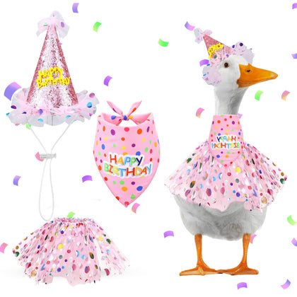 Gemoioio pink porch goose hat adds festive charm to outdoor display