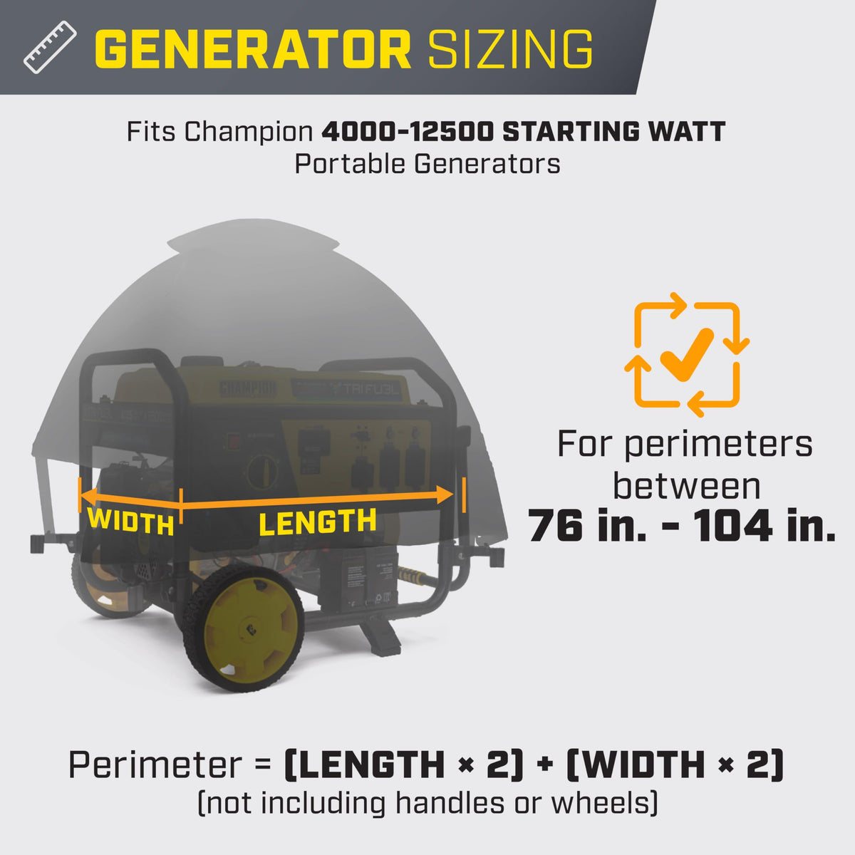 GenTent omni-fit panel apron seals around the generator components for protection.