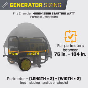 GenTent omni-fit panel apron seals around the generator components for protection.