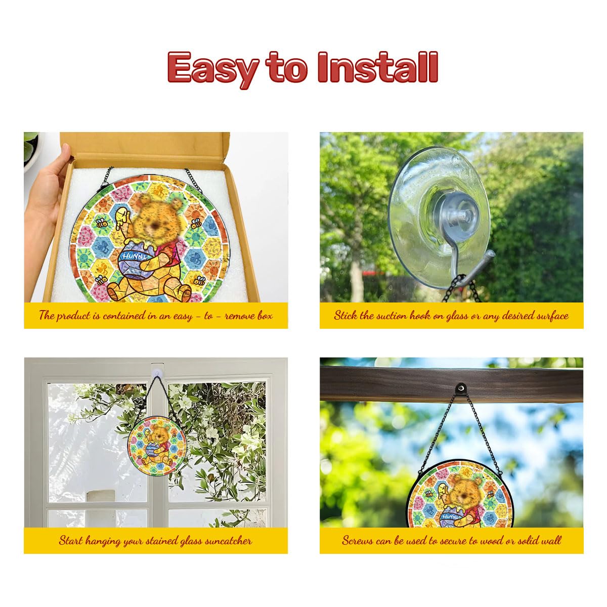 GENANY cafe window decor sun catcher adds a colorful focal point.