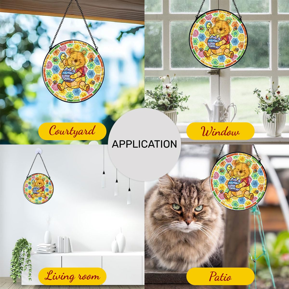 GENANY window sun catcher brightens kitchen doors and glass surfaces.