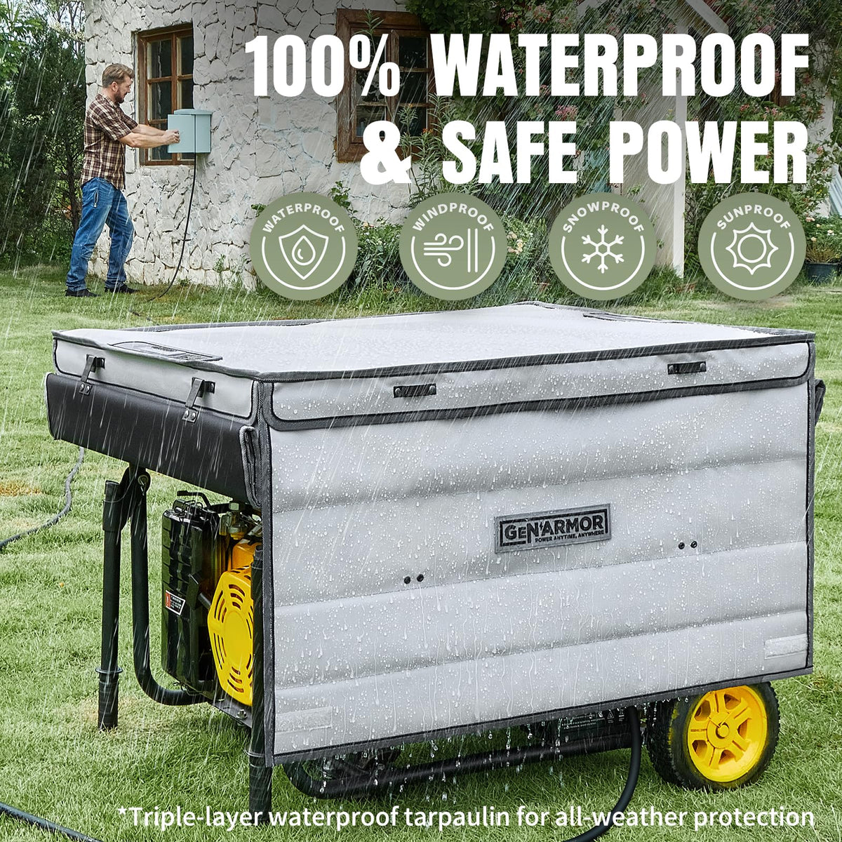 GenArmor heavy-duty frame assembly provides durable, weather-ready generator protection