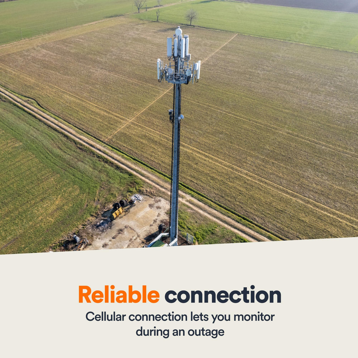 Generac 4G LTE signal indicator confirming reliable connectivity for accurate tank readings.