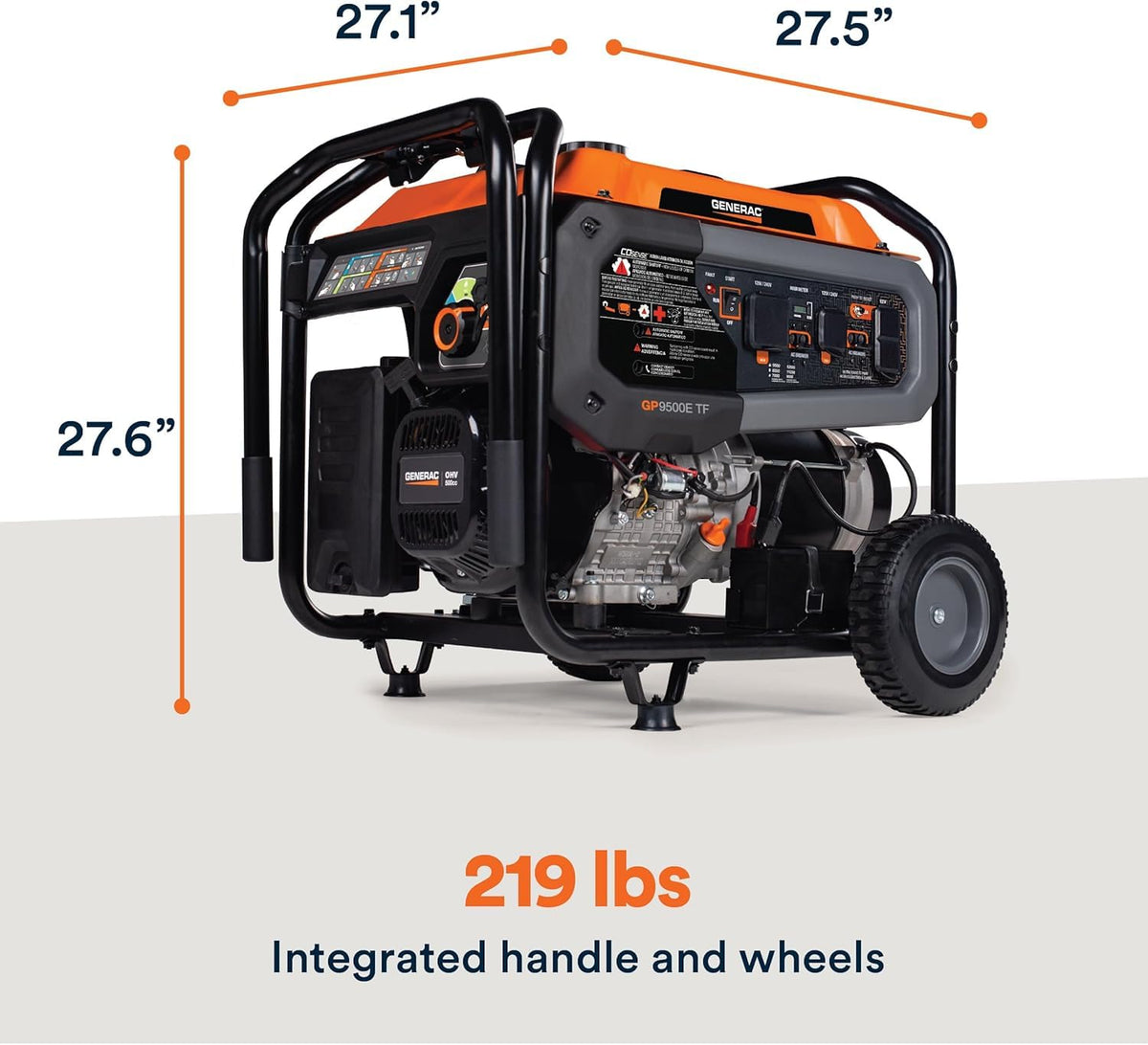 GP9500 electric start button enables push-button power activation