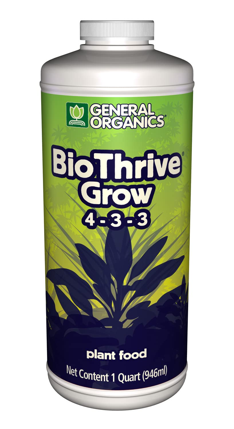 General Hydroponics BioThrive Grow bottle boosts robust root and foliage growth.