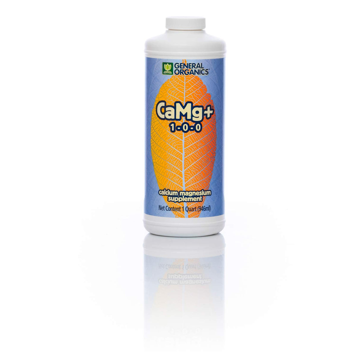 General Hydroponics CaMg+ label closeup showing organic mineral blend.