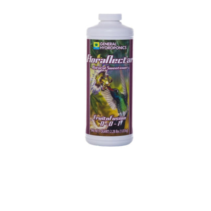General Hydroponics Flora Nectar Fruit-n-Fusion bottle promotes balanced metabolism for healthier fruiting.