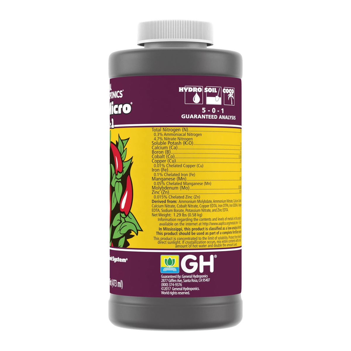 General Hydroponics FloraMicro 5-0-1 dissolving in water during mix