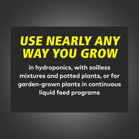 General Hydroponics FloraNova Grow promotes vigorous growth in leafy plants.
