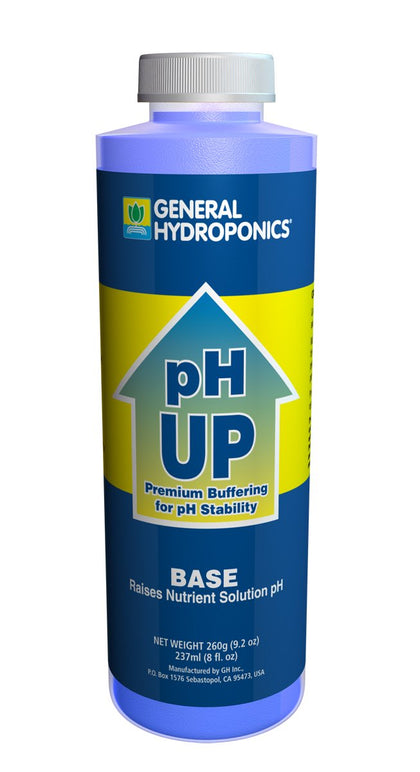 General Hydroponics pH Up bottle pour for precise hydroponic dosing