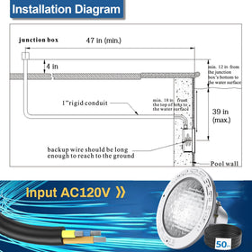 Generalman 10-inch pool light seamless casing for long-lasting reliability