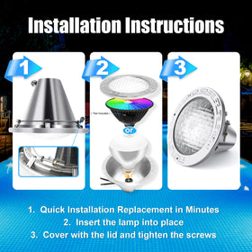 Generalman pool light with uni-tension clamp for secure installation