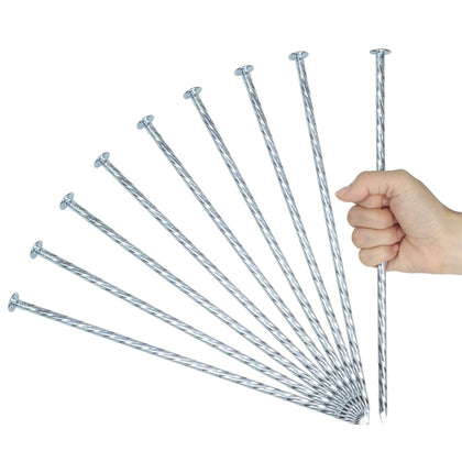 Generic 12-inch galvanized landscape stake with spiral design for secure edging.