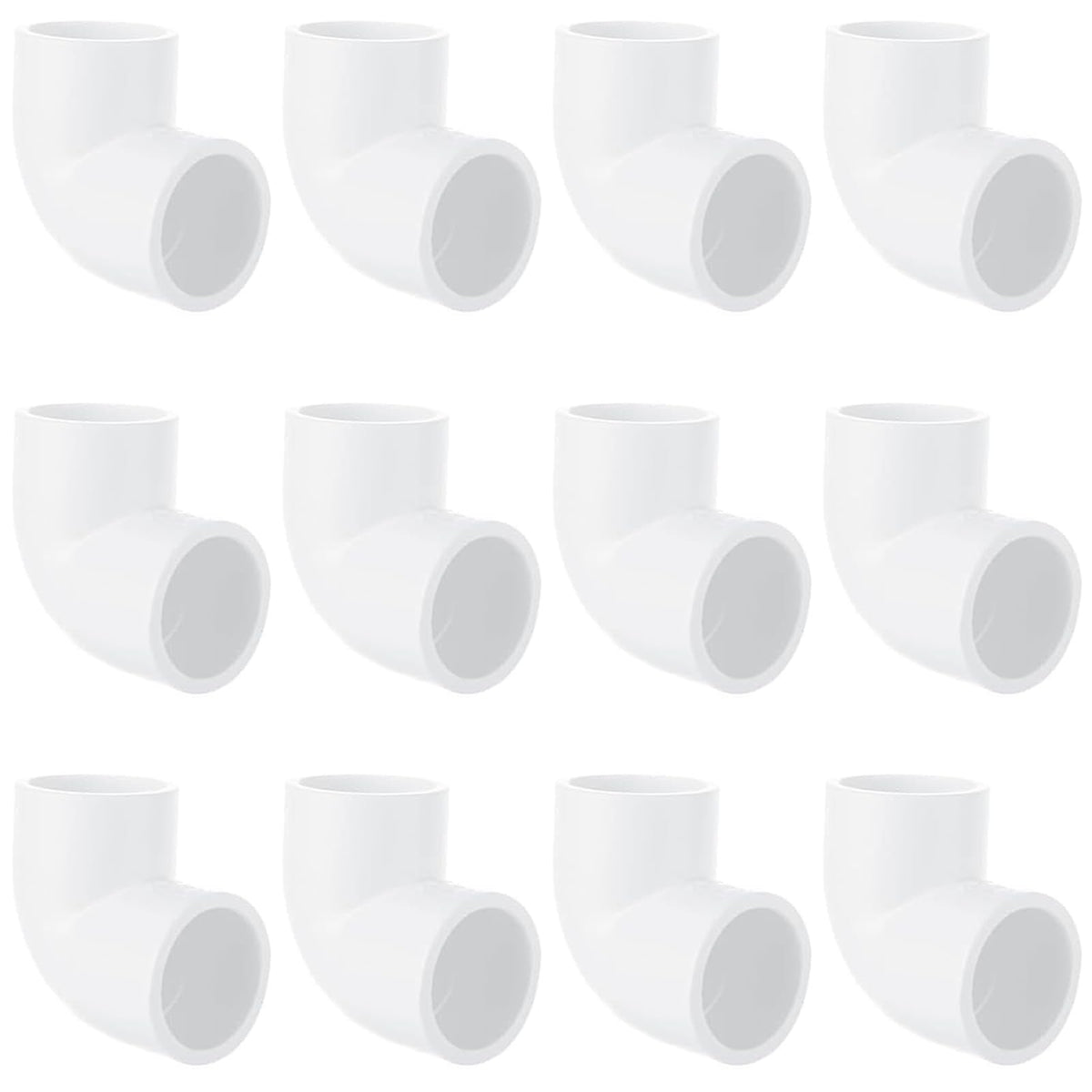 Generic 12-pack 3-4-inch 90-degree PVC elbow socket-to-socket for leak-free turns