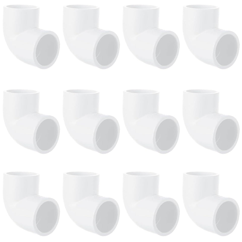 Generic 12-pack 3-4-inch 90-degree PVC elbow socket-to-socket for leak-free turns