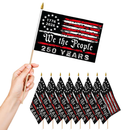 Generic 12Pcs 250th anniversary flags in vibrant 5x8 inch format for parades