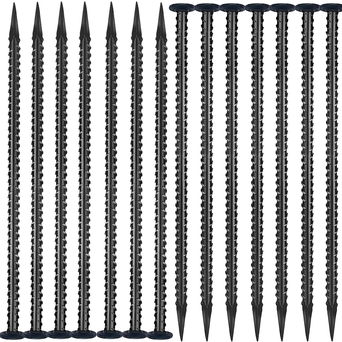 Generic 16-inch rebar stake in use provides sturdy ground anchoring for outdoor setups.