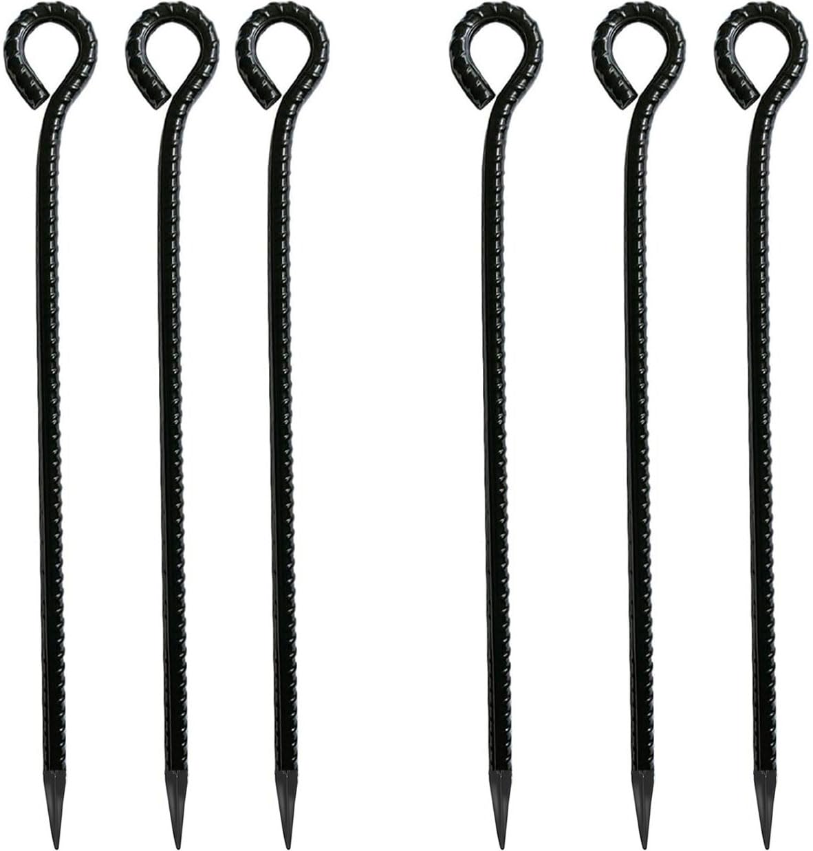 Generic 16-inch rebar stake with ground anchor for secure outdoor setups.