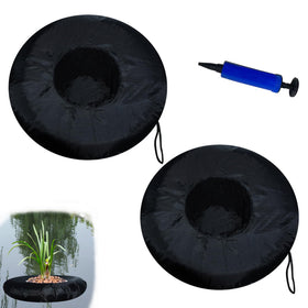 Generic 2-pack fabric floating plant pots on water for easy pond decoration