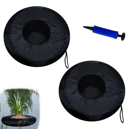 Generic 2-pack fabric floating plant pots on water for easy pond decoration