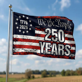Generic 250th Anniversary flag front view for yard display