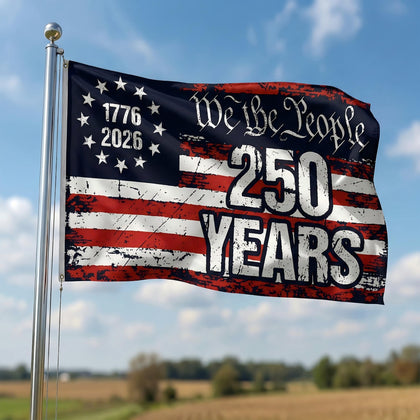 Generic 250th Anniversary flag front view for yard display