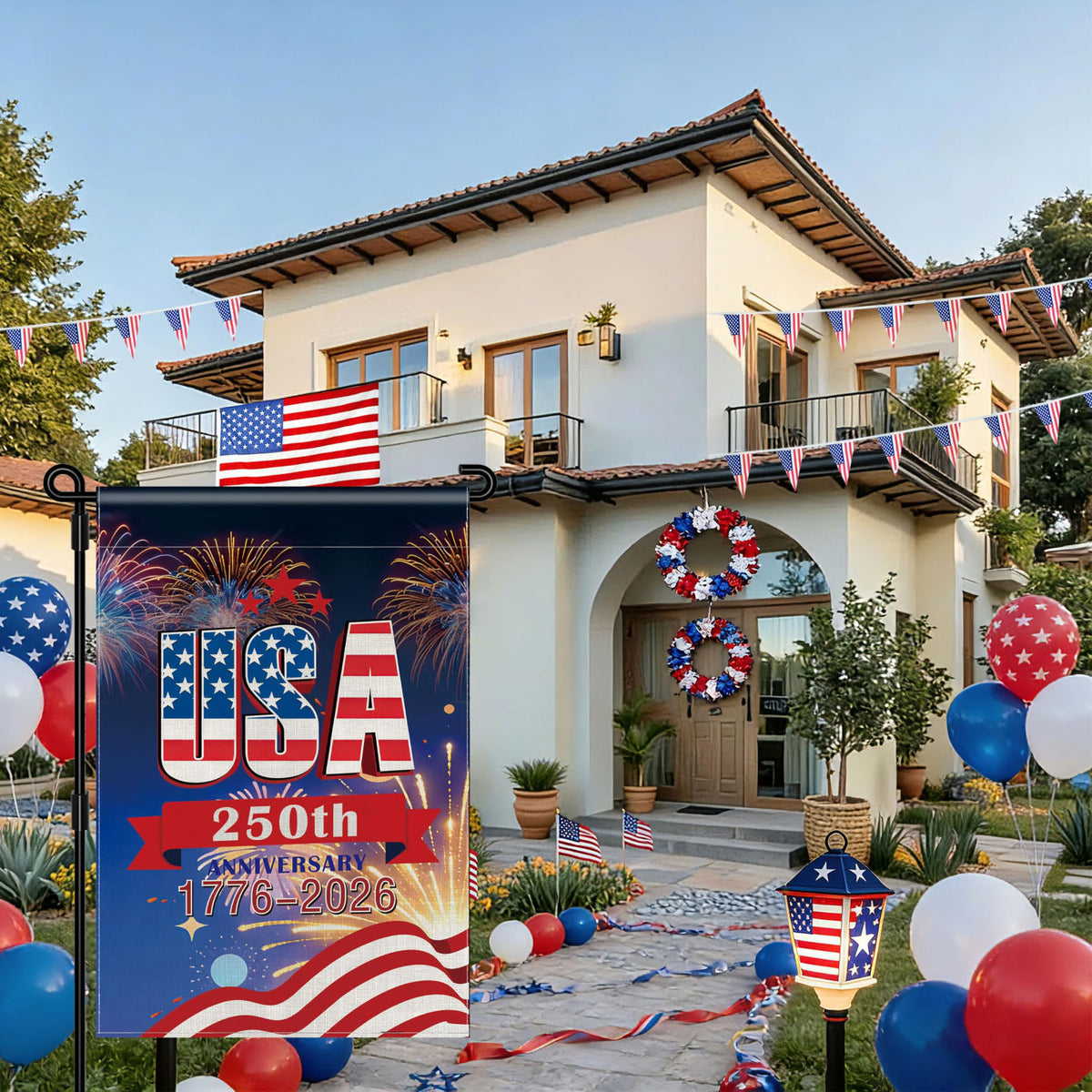 Generic 250th Anniversary Flag, UV fade-resistant for sunny patios