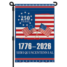 Generic 250th Anniversary USA flag front view for outdoor display, bold colors