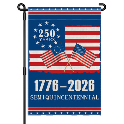 Generic 250th Anniversary USA flag front view for outdoor display, bold colors