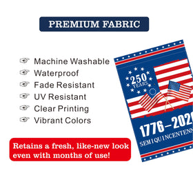 Generic 250th Anniversary USA flag in-yard display, durable for seasonal decor