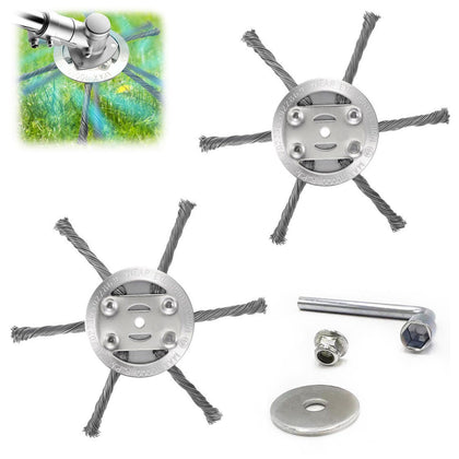 Generic 2PCS universal steel wire grass trimmer head with 6-inch reach for thick brush