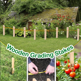 Generic 30-pack wooden stakes in natural wood color—subtle garden marking.