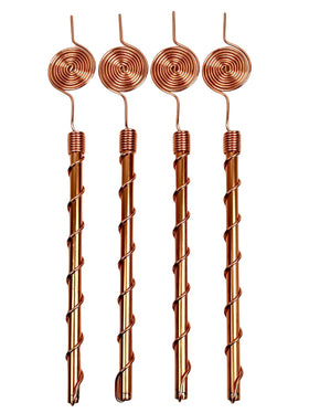 Generic 369 spiral copper antenna front view for organic plant growth and energy flow