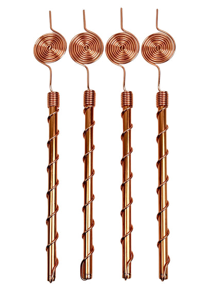 Generic 369 spiral copper antenna front view for organic plant growth and energy flow