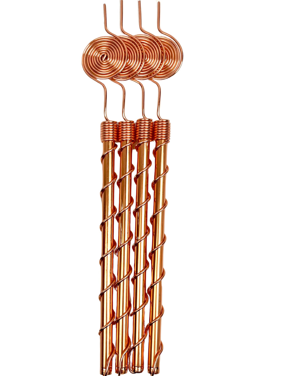 Generic 369 spiral copper antenna in pot shows root-friendly placement for container gardens