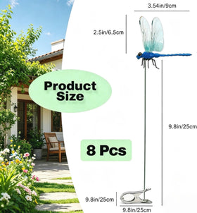 Generic 3D dragonfly clip decor on fence to elevate yard color.