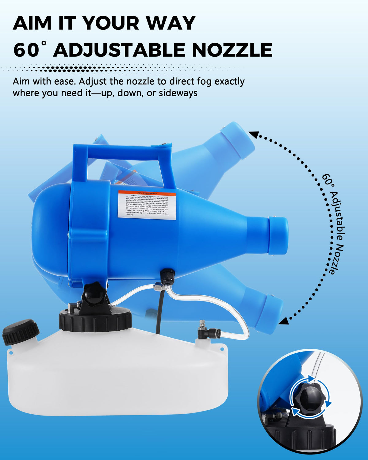 Generic 4.5L fogger flow control valve helps customize spray volume and droplet size