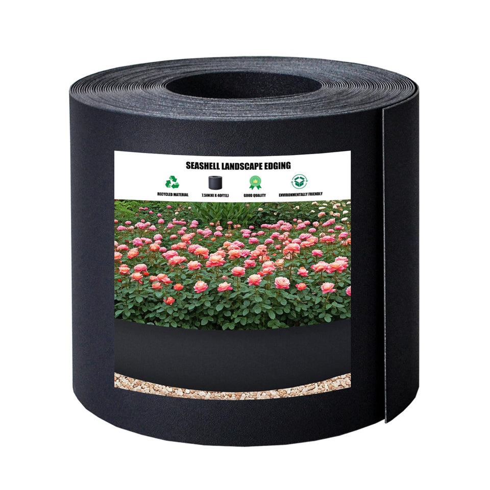 Generic 40ft edging dark gray close-up texture highlighting durable, weather-resistant plastic