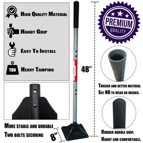 Generic 48in steel handle with ergonomic grip for long days.