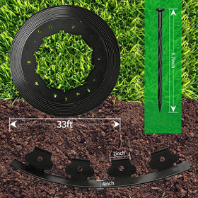 Generic 4-inch tall edging border creates a tidy flower bed boundary.