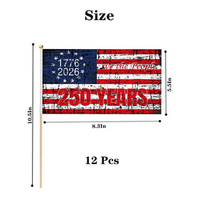 Generic 6-pack 250th anniversary stick flags enhancing museum exhibit displays