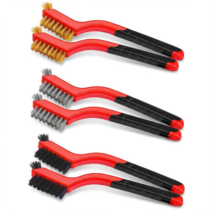 Generic 6-pack heavy-duty wire brush set packaging image for versatile metal cleaning.