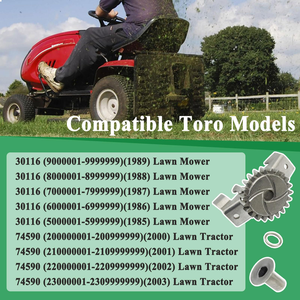 Generic 793338 lawn mower governor gear in use during mowing