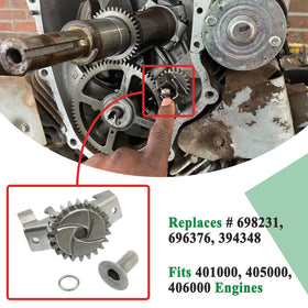 Generic 793338 governor gear mounted on engine for stable RPM