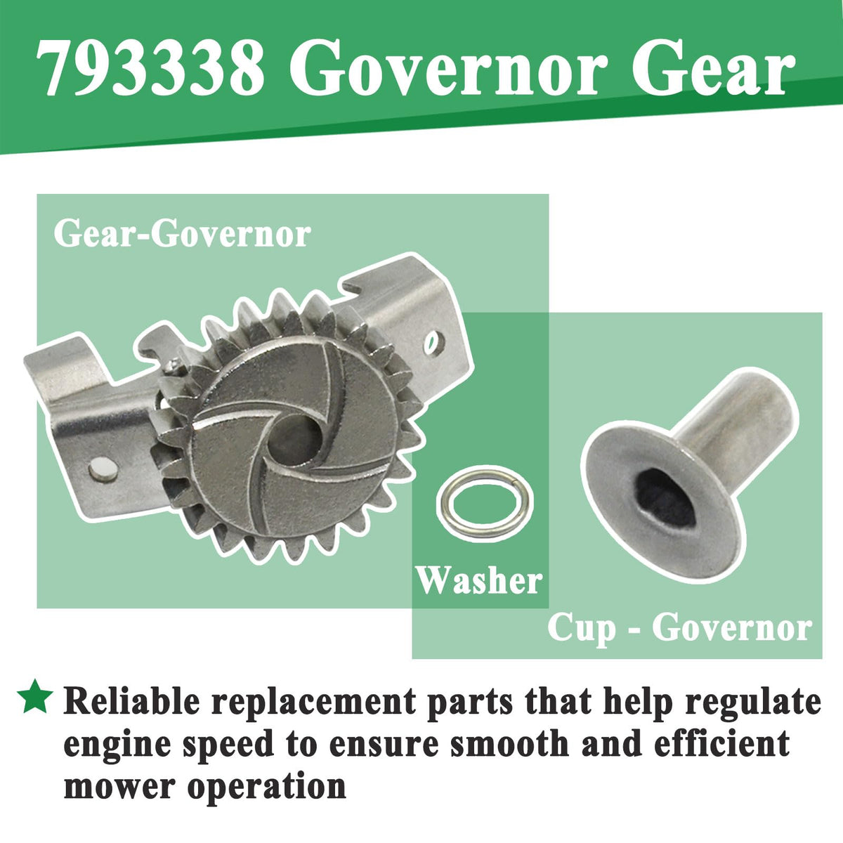 Generic 793338 governor gear replacement parts for easy maintenance