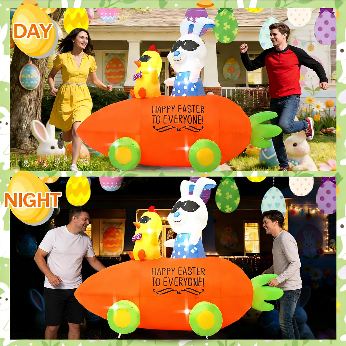 Generic 8ft inflatable with LED lighting for vibrant evening display.