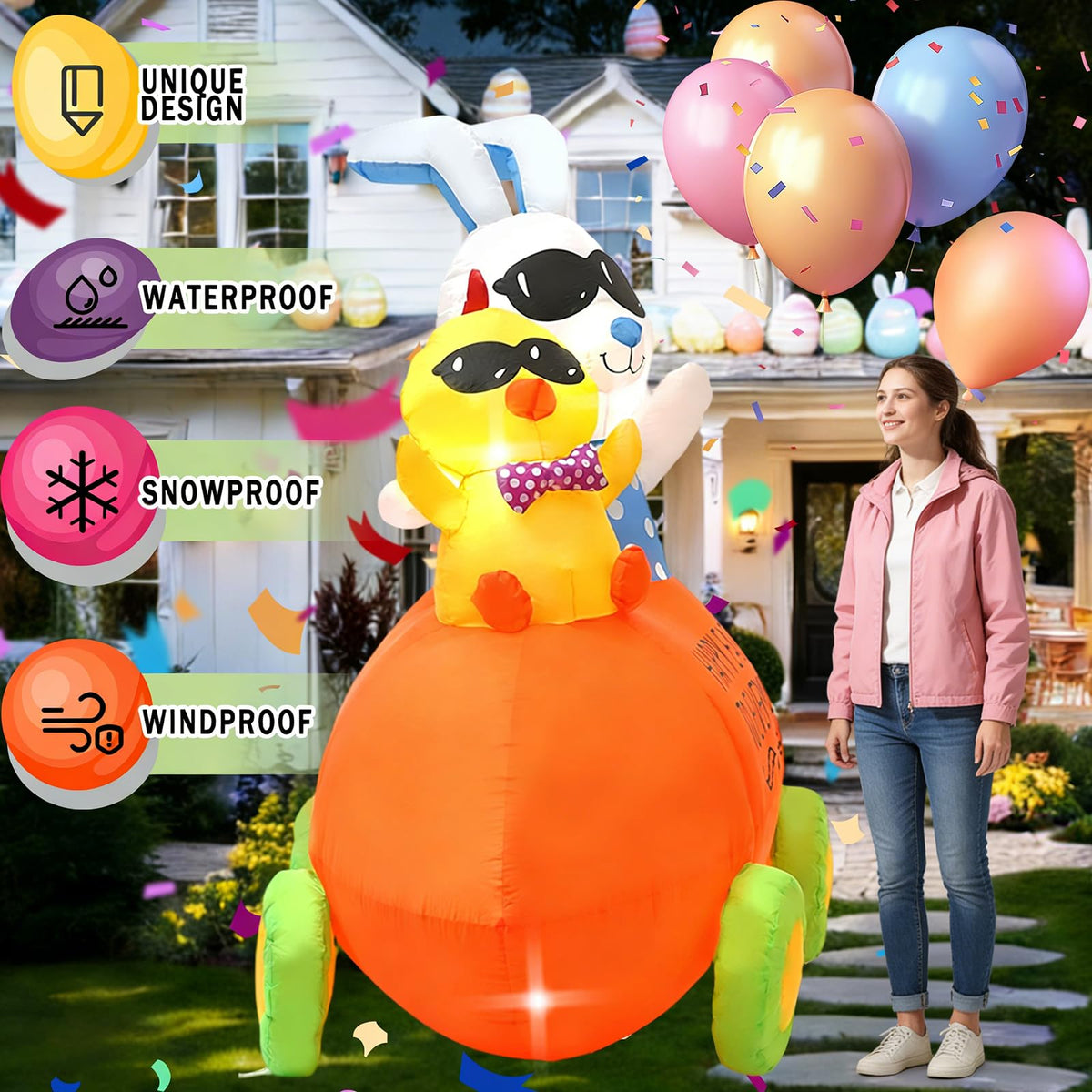 Generic yard display inflatable elevates lawn decor and party ambiance.