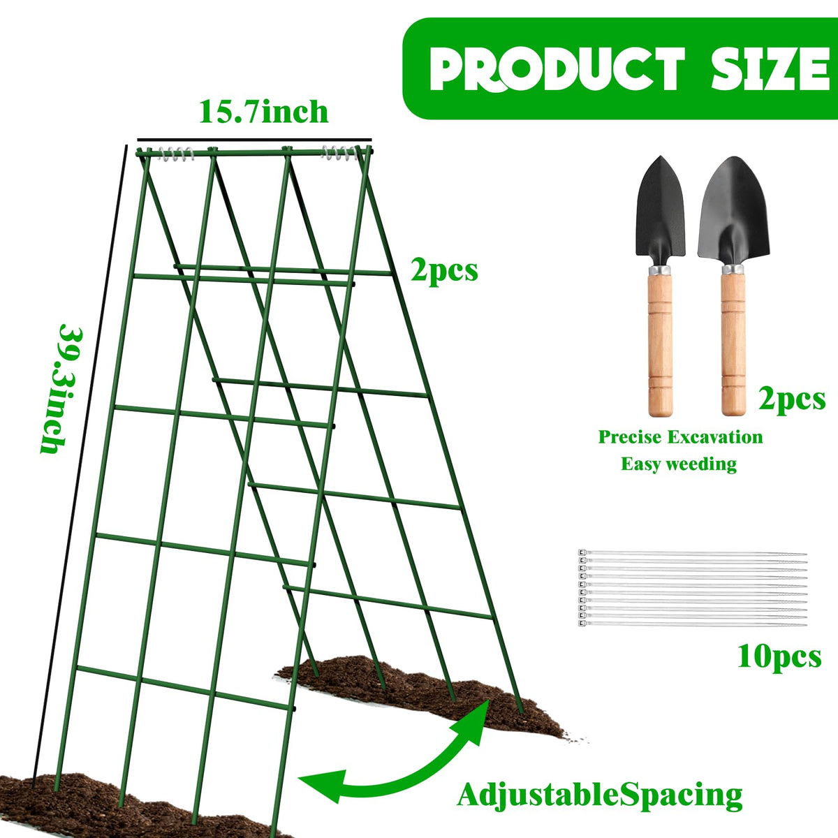 Generic outdoor raised-bed trellis with open grid design to boost airflow.