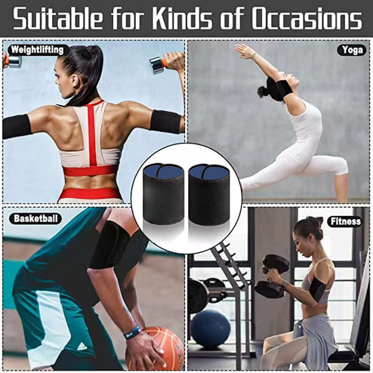 Generic adjustable arm shaper band providing secure, customizable fit during workouts