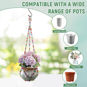 Generic adjustable hook enables easy setup for different pot sizes.
